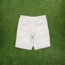 Load image into Gallery viewer, (2010) Nike Athletic Dept Small Swoosh Embroidered Pocket Logo Checked Beige Shorts - L (32/34”)