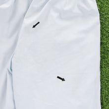 Load image into Gallery viewer, (2004) Women’s Nike Small Swoosh Embroidered Pocket Taping Adjustable Light Blue 3/4 Length Shorts - M (30-33”)