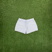 Load image into Gallery viewer, (2005) Women’s Nike Small Swoosh Embroidered Piping Sweat Light Blue Shorts - M (10-12)