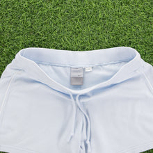 Load image into Gallery viewer, (2005) Women’s Nike Small Swoosh Embroidered Piping Sweat Light Blue Shorts - M (10-12)