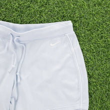 Load image into Gallery viewer, (2005) Women’s Nike Small Swoosh Embroidered Piping Sweat Light Blue Shorts - M (10-12)