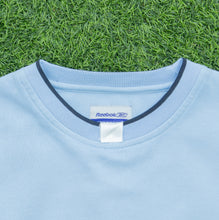 Load image into Gallery viewer, Reebok Small Spell Out Logo Embroidered Crewneck Light Blue Sweatshirt - M