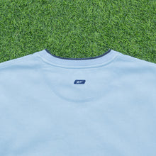 Load image into Gallery viewer, Reebok Small Spell Out Logo Embroidered Crewneck Light Blue Sweatshirt - M