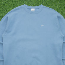 Load image into Gallery viewer, Nike Small Swoosh Embroidered Logo Pastel Light Blue Crewneck Sweatshirt - XL