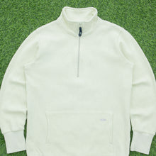 Load image into Gallery viewer, Women’s 2000 Nike Small Embroidered Pocket Logo Drawstring Ribbed Light Yellow Quarter Zip Hoodie - M (10-12)