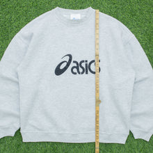 Load image into Gallery viewer, Asics Spell Out Graphic Logo Boxy Grey Sweatshirt - L