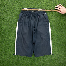 Load image into Gallery viewer, (2003) Women’s Nike Air Max Stripe Adjustable Navy 3/4 Length Shorts - M (28-33”)