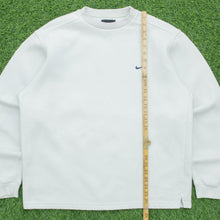 Load image into Gallery viewer, 1999 Nike Small Swoosh Embroidered Logo Crewneck Beige Sweatshirt - M