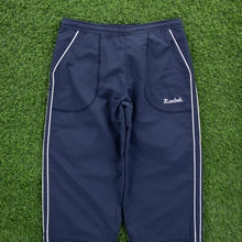 Load image into Gallery viewer, Women’s Reebok Small Spell Out Embroidered Pocket Piping Adjustable Navy 3/4 Length Shorts - M (10)