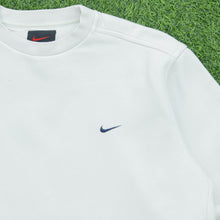 Load image into Gallery viewer, 1999 Nike Small Swoosh Embroidered Logo Crewneck Beige Sweatshirt - M