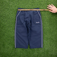 Load image into Gallery viewer, Women’s Reebok Small Spell Out Embroidered Pocket Piping Adjustable Navy 3/4 Length Shorts - M (10)