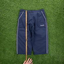 Load image into Gallery viewer, Women’s Reebok Small Spell Out Embroidered Pocket Piping Adjustable Navy 3/4 Length Shorts - M (10)