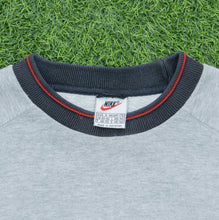 Load image into Gallery viewer, 1999 Nike Spell Out Small Swoosh Embroidered Boxy Crewneck Grey Sweatshirt - M