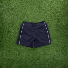 Load image into Gallery viewer, (2004) Women’s Adidas Spell Out Logo Piping Navy Sports Shorts - L (14-16)