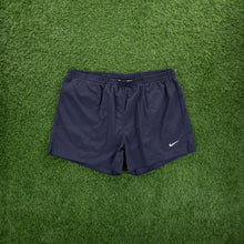 Load image into Gallery viewer, (1999) Nike Small Swoosh Embroidered Lined Navy Sports Shorts - XXL (38-42”)