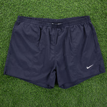 Load image into Gallery viewer, (1999) Nike Small Swoosh Embroidered Lined Navy Sports Shorts - XXL (38-42”)