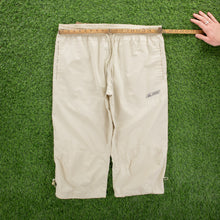 Load image into Gallery viewer, (2004) Women’s Adidas Spell Out Embroidered Logo Adjustable Cream 3/4 Length Shorts - L (14-16)