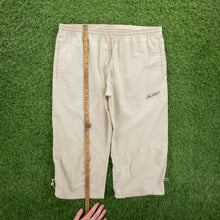 Load image into Gallery viewer, (2004) Women’s Adidas Spell Out Embroidered Logo Adjustable Cream 3/4 Length Shorts - L (14-16)