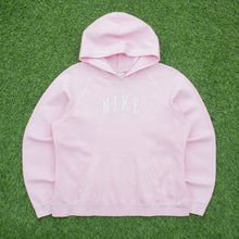 Load image into Gallery viewer, Women’s Nike Spell Out Graphic Pullover Raglan Light Pink Hoodie - L (12-14)
