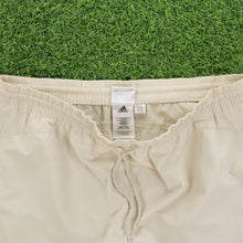Load image into Gallery viewer, (2004) Women’s Adidas Spell Out Embroidered Logo Adjustable Cream 3/4 Length Shorts - L (14-16)