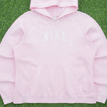 Load image into Gallery viewer, Women’s Nike Spell Out Graphic Pullover Raglan Light Pink Hoodie - L (12-14)