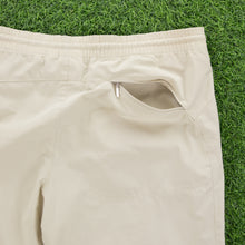 Load image into Gallery viewer, (2004) Women’s Adidas Spell Out Embroidered Logo Adjustable Cream 3/4 Length Shorts - L (14-16)