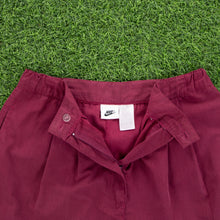 Load image into Gallery viewer, (1995) Women’s Nike Small Swoosh Embroidered Pleated Maroon Red Sports Shorts - M (10-12)