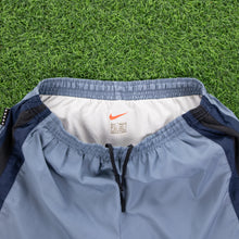 Load image into Gallery viewer, Nike Small Swoosh Embroidered Mesh Stripe Light Blue Sports Shorts - M (28-32”)