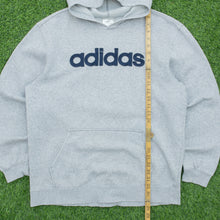 Load image into Gallery viewer, 2008 Adidas Spell Out Embroidered Logo Pullover Grey Hoodie - M/L
