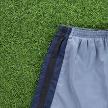 Load image into Gallery viewer, Nike Small Swoosh Embroidered Mesh Stripe Light Blue Sports Shorts - M (28-32”)