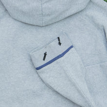 Load image into Gallery viewer, 2002 Nike Just Do It Spell Out Graphic Small Swoosh Embroidered Piping Boxy Pullover Grey Navy Hoodie - L/XL