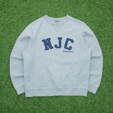 Load image into Gallery viewer, Nautica Jeans Co NJC Spell Out Embroidered Crewneck Grey Navy Sweatshirt - M