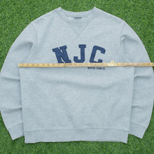 Load image into Gallery viewer, Nautica Jeans Co NJC Spell Out Embroidered Crewneck Grey Navy Sweatshirt - M