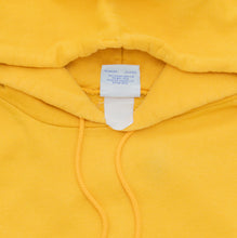 Load image into Gallery viewer, Champion Small Spell Out Graphic Embroidered Logo Drawstring Boxy Pullover Yellow Hoodie - L
