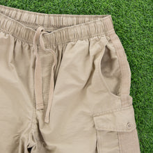 Load image into Gallery viewer, (2007) Nike Randall’s Island Downing Stadium Small Swoosh Embroidered Cream Cargo Shorts - L (32-36”)