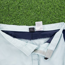 Load image into Gallery viewer, (2001) Nike Small Swoosh Embroidered Stripe Taping Velcro Light Blue Sports Shorts - L (32/34”)