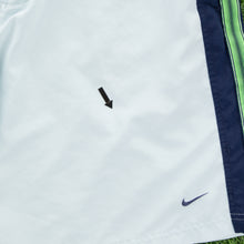 Load image into Gallery viewer, (2001) Nike Small Swoosh Embroidered Stripe Taping Velcro Light Blue Sports Shorts - L (32/34”)