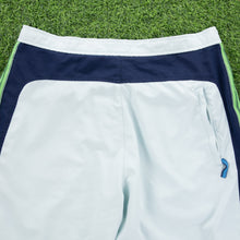Load image into Gallery viewer, (2001) Nike Small Swoosh Embroidered Stripe Taping Velcro Light Blue Sports Shorts - L (32/34”)