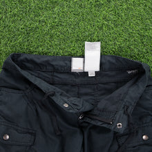 Load image into Gallery viewer, (2008) Women’s Nike Fit Dry Small Swoosh Embroidered Adjustable Black Cargo 3/4 Length Shorts - S (6)