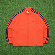 Load image into Gallery viewer, Women’s 2001 Adidas 3-Stripe Embroidered Logo Full Zip Orange Fleece - L (14-16)