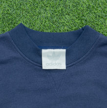 Load image into Gallery viewer, Adidas Originals Marathon Graphic Colour Block Oversized Boxy Mock Neck Pullover Navy Blue Sweatshirt - L (42/44)
