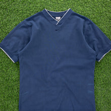 Load image into Gallery viewer, (2001) Nike Small Centre Swoosh Embroidered Navy V-Neck T-Shirt - L
