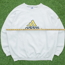 Load image into Gallery viewer, Adidas Large Logo Embroidered Pullover Oversized Crewneck White Sweatshirt - XXL