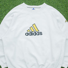 Load image into Gallery viewer, Adidas Large Logo Embroidered Pullover Oversized Crewneck White Sweatshirt - XXL