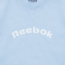 Load image into Gallery viewer, Women’s Reebok Spell Out Embroidered Logo Pullover Crewneck Light Blue Sweatshirt - L/XL (16-18)