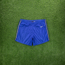 Load image into Gallery viewer, (2000) Nike Team Small Swoosh Embroidered Blue Sports Shorts - XL (34-38”)