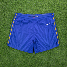 Load image into Gallery viewer, (2000) Nike Team Small Swoosh Embroidered Blue Sports Shorts - XL (34-38”)