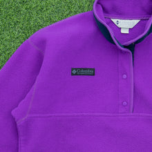 Load image into Gallery viewer, Women’s Columbia USA Pullover 1/4 Quarter Popper Button Up Purple Fleece - M (10-12)