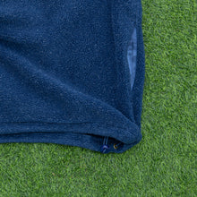 Load image into Gallery viewer, 2000 GANT Sport USA Small Spell Out Embroidered Two Tone Stripe Oversized 1/4 Quarter Zip Sherpa Navy Fleece - L