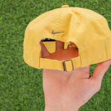 Load image into Gallery viewer, (1999) Nike Athletic Dept 1972 ‘N’ Graphic Badge Embroidered Swoosh Yellow Grey 6 Panel Cap - One Size